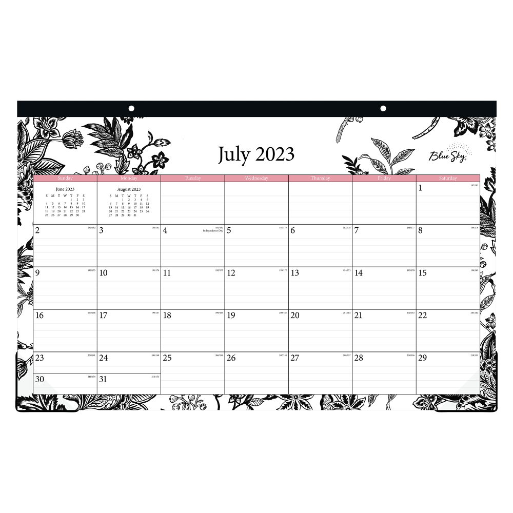 2023-2024 Blue Sky Monthly Academic Desk Pad Calendar, 17in x 11in, Analeis, July 2023 to June 2024, 130617-A