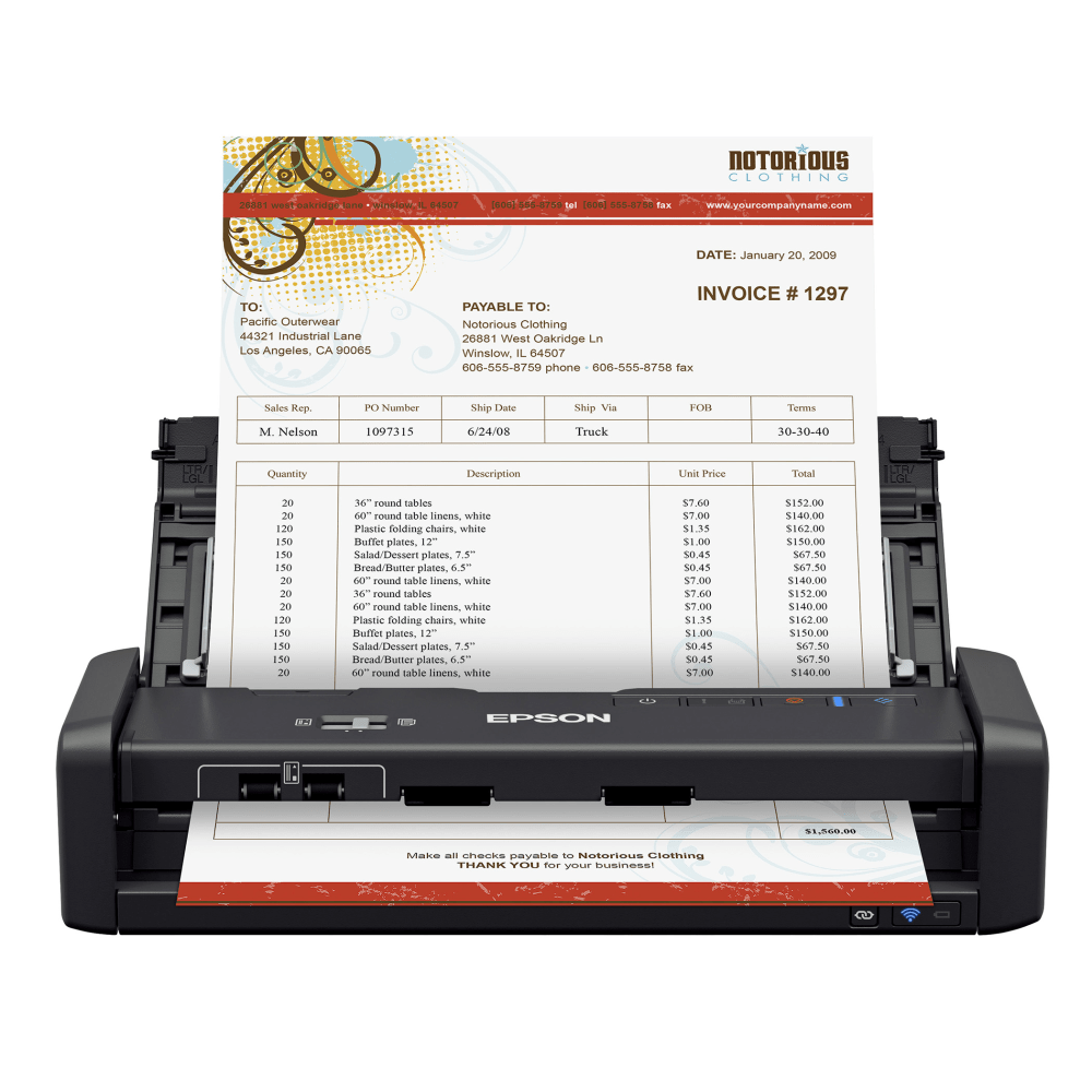 Epson WorkForce ES-300WR Wireless Color Document Scanner: Accounting Edition