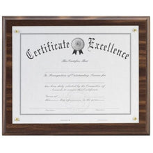 Load image into Gallery viewer, DAX Solid Wood Award Plaques - Holds 8.50in x 11in Insert - Horizontal, Vertical - 1 Each - Walnut