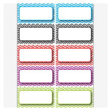 Load image into Gallery viewer, Ashley Productions Die-Cut Magnetic Nameplates, Color Chevron, 3inH x 1 1/2inW x 1/16inD, Assorted Colors, 10 Nameplates Per Pack, Set Of 5 Packs