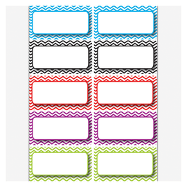 Ashley Productions Die-Cut Magnetic Nameplates, Color Chevron, 3inH x 1 1/2inW x 1/16inD, Assorted Colors, 10 Nameplates Per Pack, Set Of 5 Packs