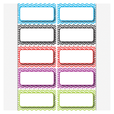 Ashley Productions Die-Cut Magnetic Nameplates, Color Chevron, 3inH x 1 1/2inW x 1/16inD, Assorted Colors, 10 Nameplates Per Pack, Set Of 5 Packs