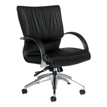 Load image into Gallery viewer, Global Softcurve Bonded Leather Mid-Back Tilter Chair, Black