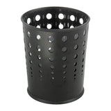 Safco Round Steel Wastebasket, 6 Gallons, Black
