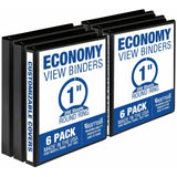 Samsill Value View 3-Ring Binder, 1in Round Rings, 50% Recycled, Pack Of 6