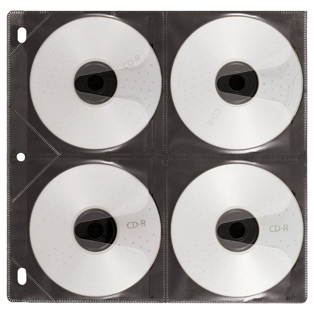 Vaultz CD Insert Pages, Letter Size, 200 Capacity, Pack Of 25