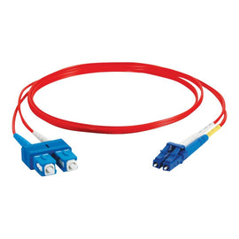 C2G 3m LC-SC 9/125 Duplex Single Mode OS2 Fiber Cable - Plenum CMP-Rated - Red - 10ft - Patch cable - LC single-mode (M) to SC single-mode (M) - 3 m - fiber optic - duplex - 9 / 125 micron - OS2 - plenum - red