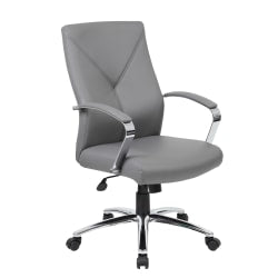 Boss Office Products Ergonomic High-Back Chair, Gray/Chrome/Gray