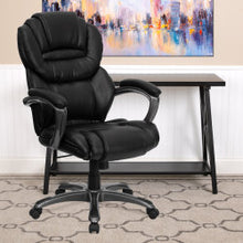 Load image into Gallery viewer, Flash Furniture Ergonomic LeatherSoft Faux Leather High-Back Chair, Black/Titanium