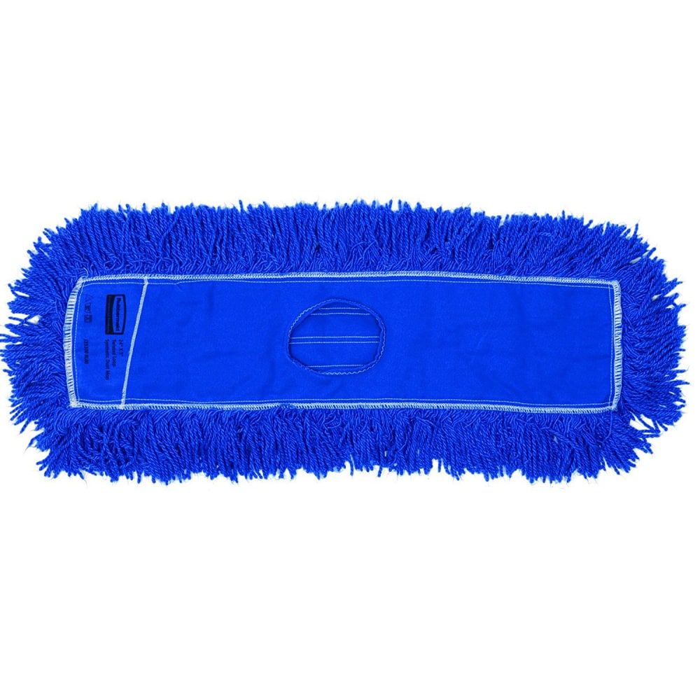 Rubbermaid Twisted Loop Synthetic Dust Mop Heads, 5in x 24in, Blue, Pack Of 12