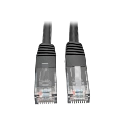 Tripp Lite Cat6 Gigabit Molded Patch Cable RJ45 M/M 550MHz 24 AWG Black 25ft - 128 MB/s - Patch Cable - 25ft - 1 x RJ-45 Male Network - 1 x RJ-45 Male Network - Gold-plated Contacts - Black