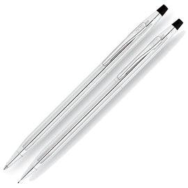 Cross Classic Century Ballpoint Pen/Pencil Set, Black Ink, Lustrous Chrome Barrels
