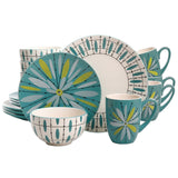 Gibson Studio California Luminescent Anza 16-Piece Dinnerware Set, Teal