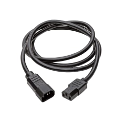 Eaton Tripp Lite Series Heavy-Duty PDU Power Cord, C13 to C14 - 15A, 250V, 14 AWG, 6 ft. (1.83 m), Black - Power cable - power IEC 60320 C13 to IEC 60320 C14 - AC 250 V - 6 ft - molded - black