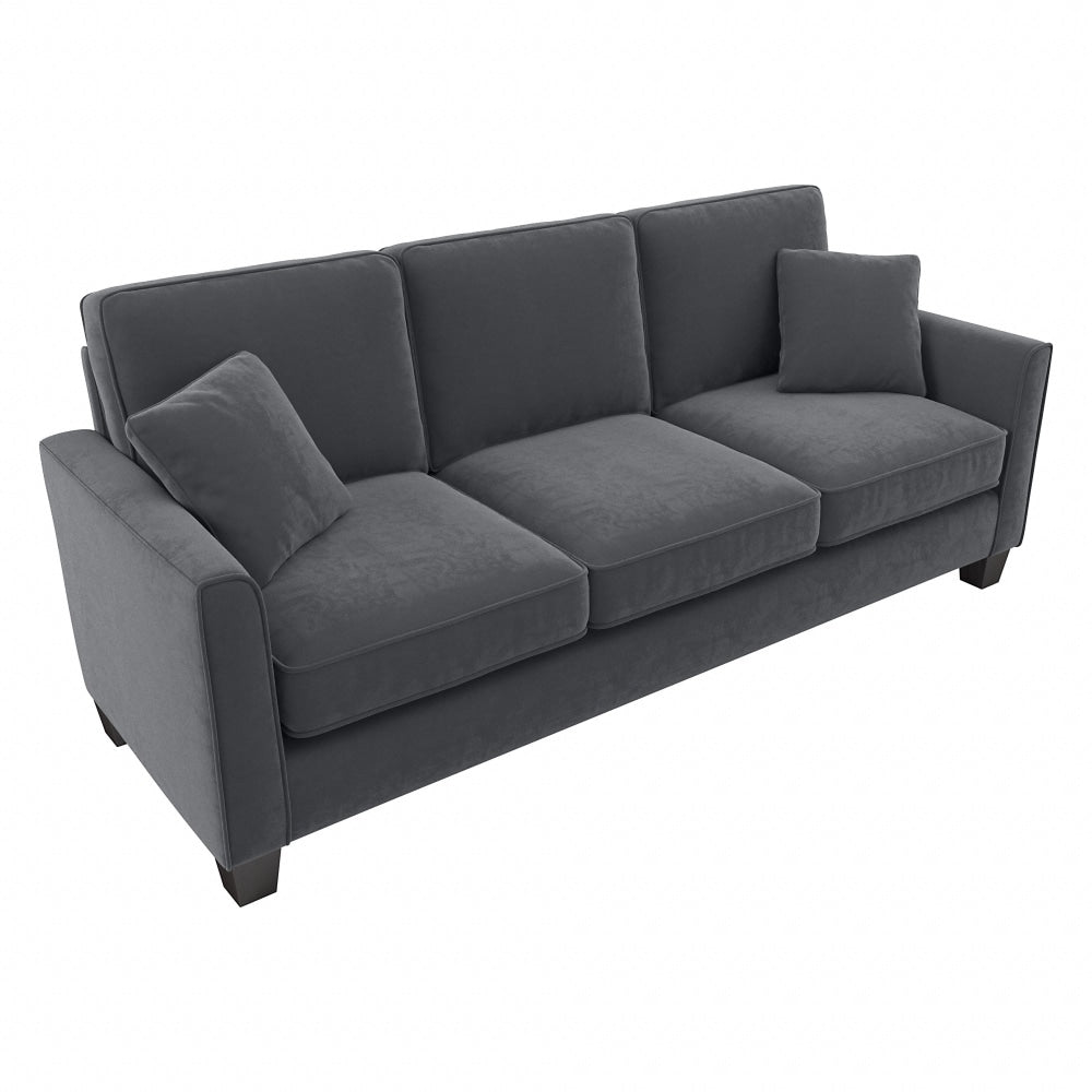 Bush Furniture Flare Microsuede Fabric Sofa, 35-3/4inH x 85inW x 33-1/2inD, Dark Gray, Standard Delivery
