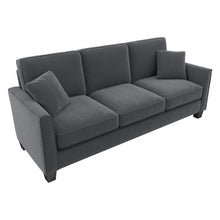Load image into Gallery viewer, Bush Furniture Flare Microsuede Fabric Sofa, 35-3/4inH x 85inW x 33-1/2inD, Dark Gray, Standard Delivery