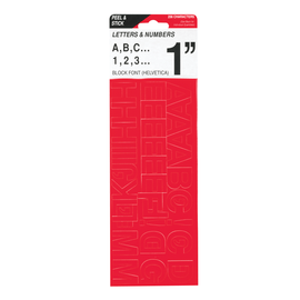 Creative Start Self-Adhesive Letters, Numbers and Symbols, 1in, Helvetica, Red, Pack of 256