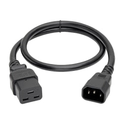 Eaton Tripp Lite Series Power Cord, C19 to C14 - Heavy-Duty, 15A, 250V, 14 AWG, 2 ft. (0.61 m), Black - Power cable - IEC 60320 C19 to IEC 60320 C14 - AC 250 V - 2 ft - molded - black