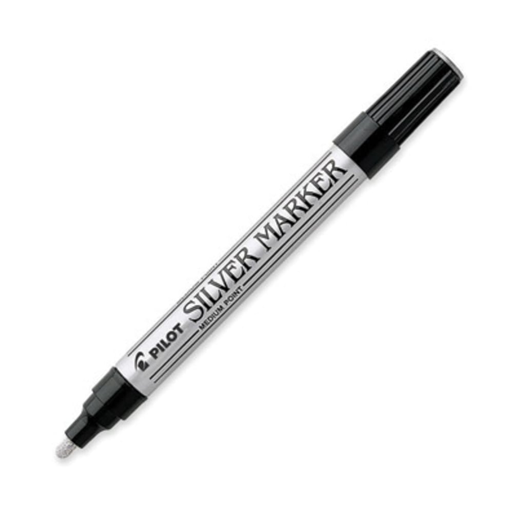 Pilot Creative Permanent Markers - Medium Point Type - 1 mm Point Size - Silver - Silver Barrel - 1 Each