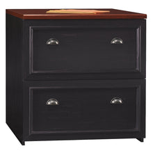 Load image into Gallery viewer, Bush Business Furniture Fairview 21inD Lateral 2-Drawer File Cabinet, Antique Black/Tea Maple, Delivery