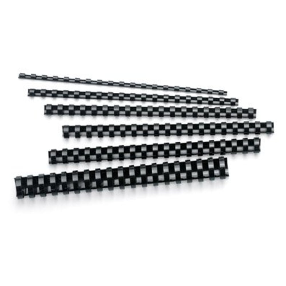 OfficeMax Brand 19-Ring Plastic Binding Combs, 55-Sheet Capacity, 3/8in Diameter, Black, Box Of 100