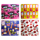 Inkology Bouffants & Broken Hearts Binder Pencil Pouches, Assorted Colors, Pack Of 8 Pouches