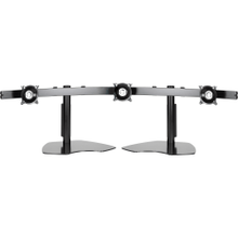 Load image into Gallery viewer, Chief Widescreen Horizontal Triple Monitor Mount Table Stand - For Displays 10-24in - Black - 90 lb Load Capacity - Desktop - Black