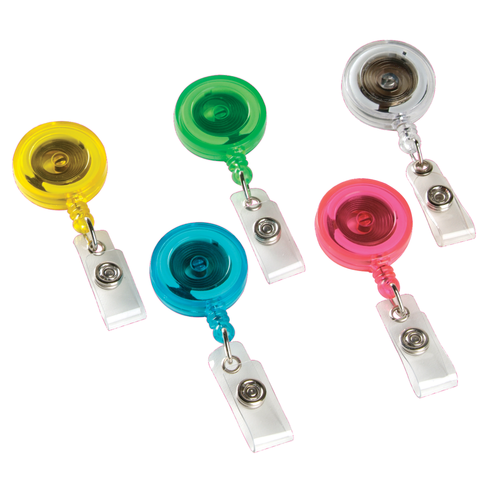 GBC Badgemates Brites Retractable Badge Reels, Assorted Colors, Pack Of 5