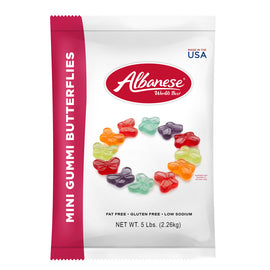 Albanese Confectionery Gummies, Mini Gummy Butterflies, 5-Lb Bag