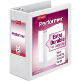Cardinal Performer ClearVue Ring 3-Ring Binder, 4in D-Rings, White