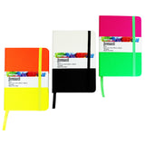 Inkology Journals, 4in x 6in, College Ruled, 192 Pages (96 Sheets), Color Block Designs, Pack Of 12 Journals