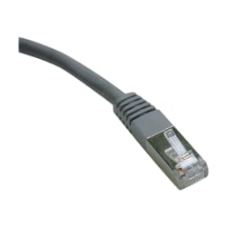 Eaton Tripp Lite Series Cat6 Gigabit Molded Shielded (FTP) Ethernet Cable (RJ45 M/M), PoE, Gray, 25 ft. (7.62 m) - Patch cable - RJ-45 (M) to RJ-45 (M) - 25 ft - FTP - CAT 6 - molded, stranded - gray