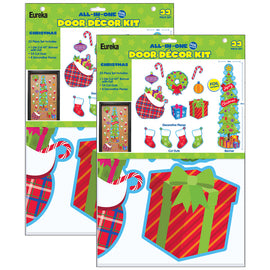 Eureka School All-In-One Door Decor Kits, Christmas, Set Of 2 Kits