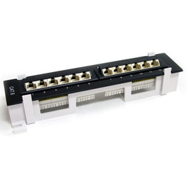 StarTech.com 12 Port 1U Wall Mount Cat 6 110 Patch Panel - 45 Degree - Patch panel - CAT 6 - 12 ports - for P/N: RK619WALL, RK619WALLGB