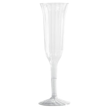 Load image into Gallery viewer, WNA Classic Crystal Plastic Champagne Flutes, 5 Oz, Clear, 10 Flutes Per Pack, Carton of 12 Packs
