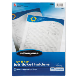 Wilson Jones Vinyl Job Ticket Holders, 9in x 12in, Pack Of 10