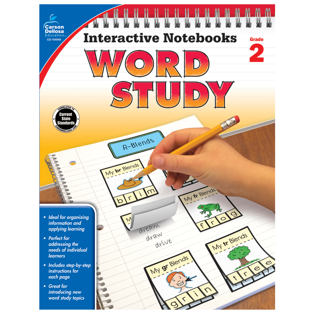 Carson-Dellosa Interactive Notebooks Word Study Books, Grade 2