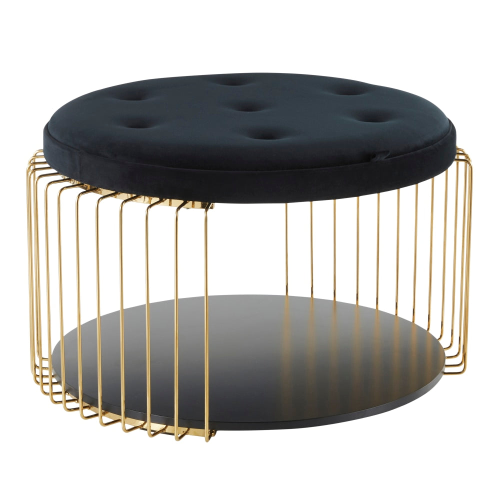 LumiSource Canary Coffee Table, 19-1/2inH x 31-1/2inW x 29inD, Black/Gold
