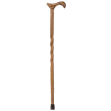 Brazos Walking Sticks Twisted Oak Walking Cane With Derby Handle, 37in, Brown
