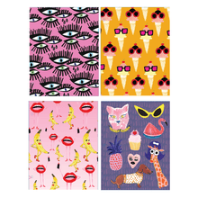 Load image into Gallery viewer, Inkology 2-Pocket Portfolios, 11-3/4in x 9-1/2in, Letter Size, Kendra Dandy Quirky Designs, Pack Of 24 Portfolios