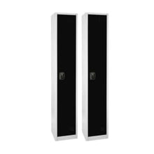 Load image into Gallery viewer, Alpine 1-Tier Steel Lockers, 72inH x 12inW x 12inD, Black, Set Of 2 Lockers