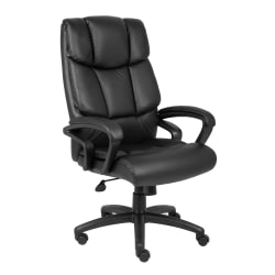 Boss Office Products Ergonomic LeatherPlus Bonded Leather Chair, Black
