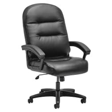 Load image into Gallery viewer, HON Pillow-Soft Ergonomic Bonded Leather Executive Chair With Fixed Loop Arms, Black, HON2095HPWST11T