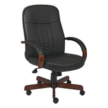Load image into Gallery viewer, Boss Office Products Ergonomic LeatherPlus Bonded Leather Chair, Black/Mahogany