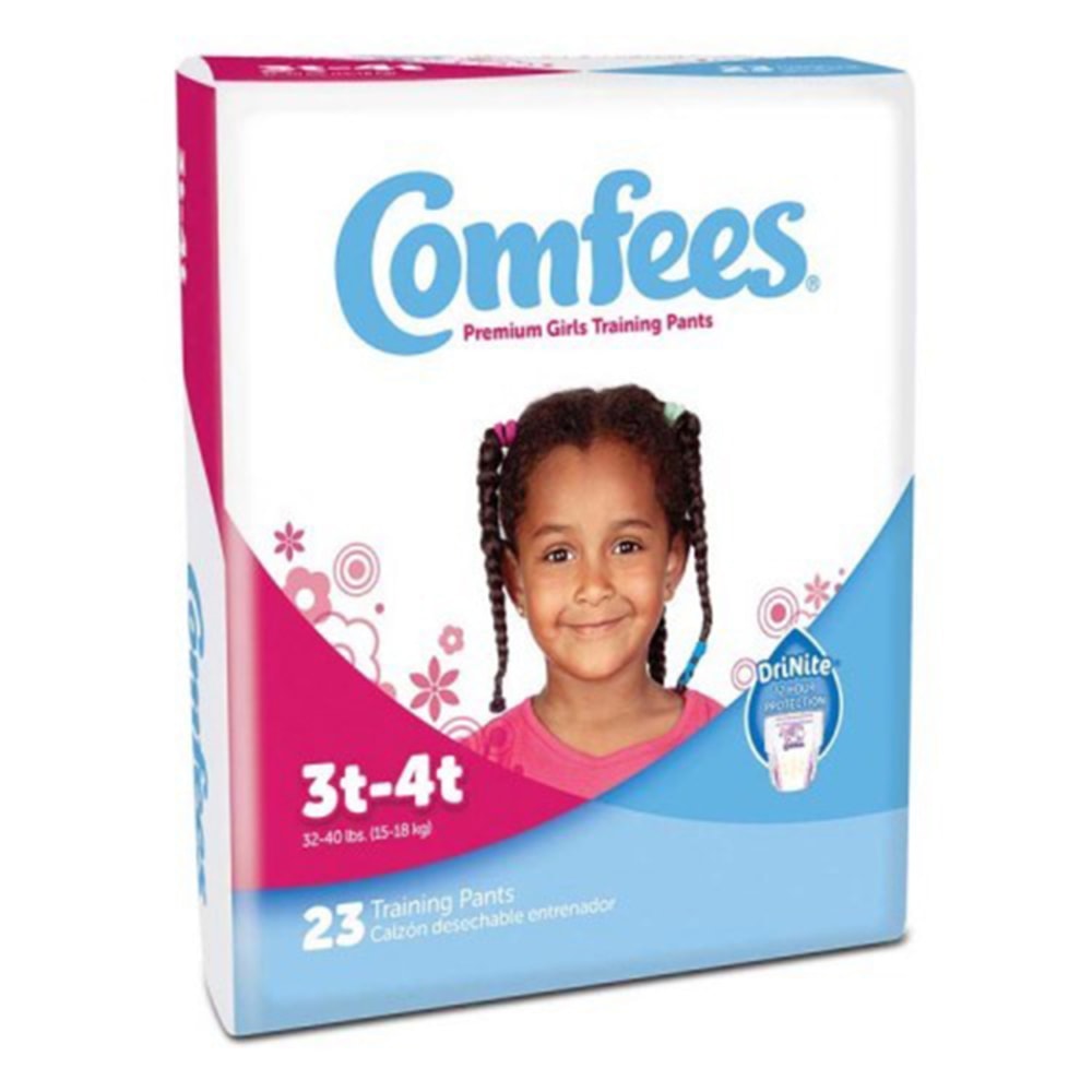 Attends Comfees Training Pants, Girl, Size 3T/4T, Pink, Pack Of 23