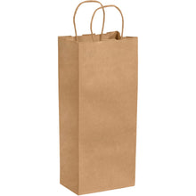 Load image into Gallery viewer, Partners Brand Paper Shopping Bags, 13inH x 5 1/4inW x 3 1/4inD, Kraft, Case Of 250