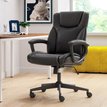 Load image into Gallery viewer, Serta Executive Office Ergonomic Bonded Leather High-Back Chair, Black
