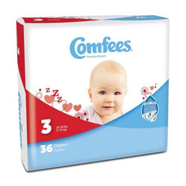 Attends Comfees Baby Diapers, Size 3, White, Pack Of 36