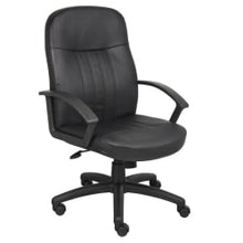Load image into Gallery viewer, Boss Office Products Ergonomic Mid-Back Leather Chair, Black