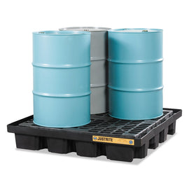 EcoPolyBlend Spill Control Low Line Pallets, Black, 5,000 lb, 79 gal, 55 x 55